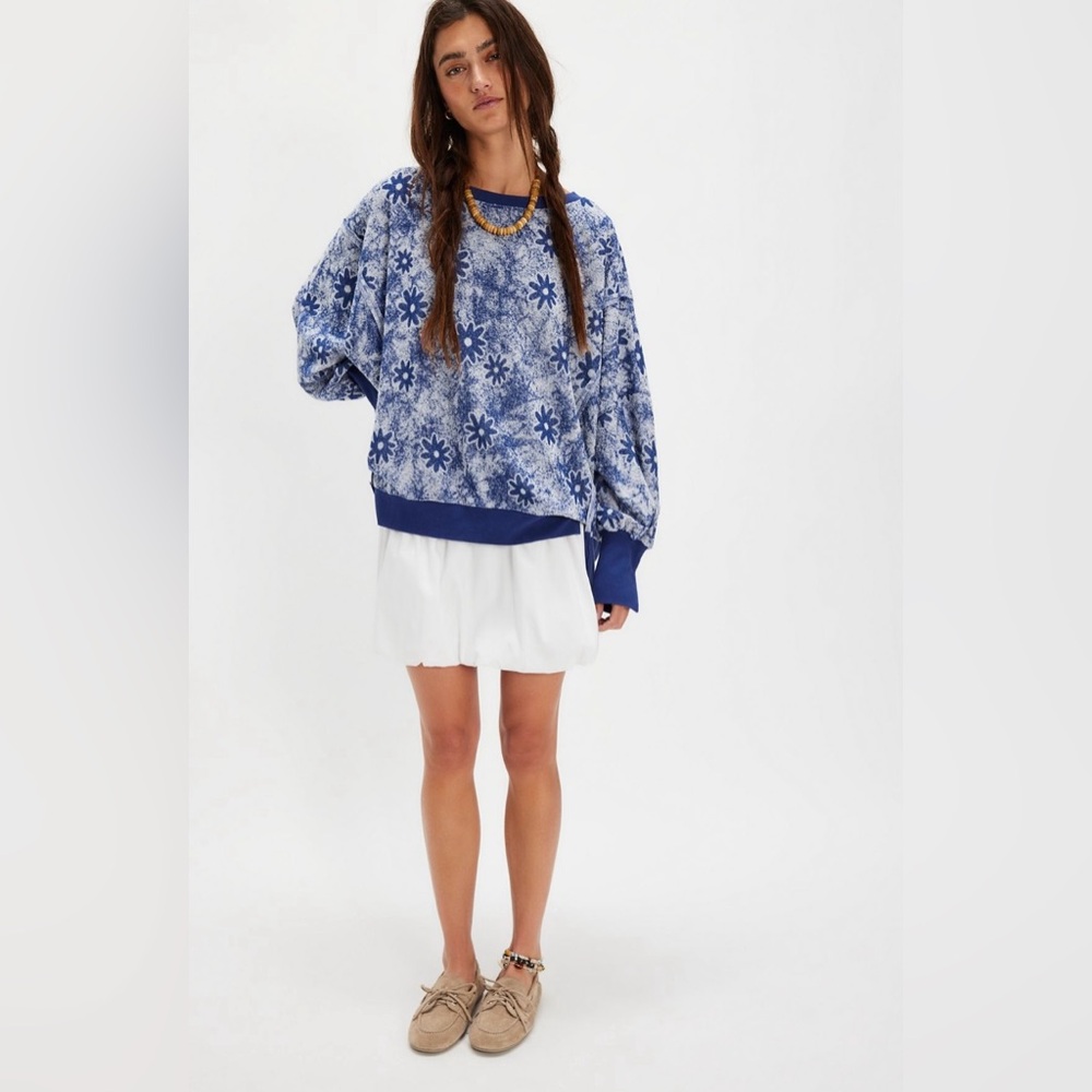 NWT Free People Steal My Sunshine Pullover ~Navy Combo~ - Picture 3 of 4